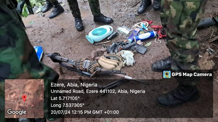 Military forces drive out IPOB/ESN insurgents, seize weapons in Abia.