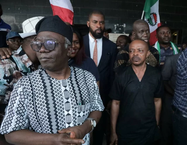 BREAKING: “We’ll Bring down Nigeria” — NLC declares as Falana, Adeyanju Accompany Ajaero to Honour Police invitation