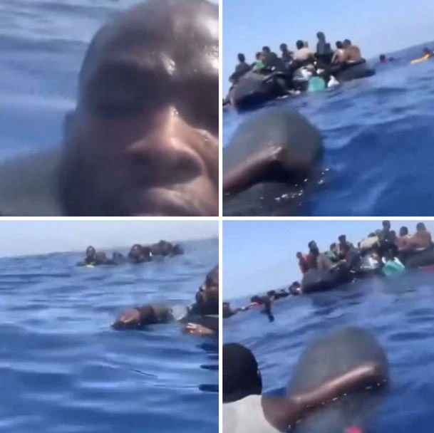 Nigerian Man Heading to Europe via the Mediterranean Sea Calls for Help After His Boat Capsizes (Video)