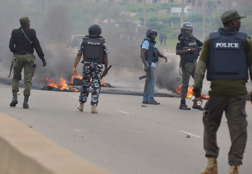 Economic hardship: Agitated officers take to the streets in protest over unpaid salaries for 11 months