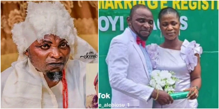 Internet reacts strongly to Nollywood’s Native Doctor Alebiosu’s recent wedding registry photo