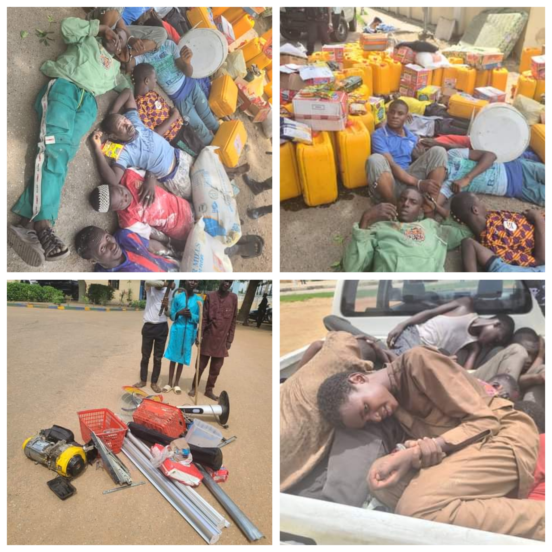 Protest: Security operatives arrest looters, recover stolen items in Kano.