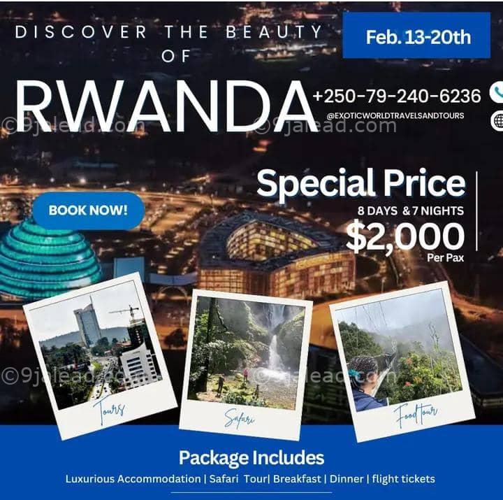 For Premium Tours : Nairobi and Kigali Premium Tour Package covers This Valentine