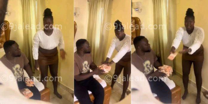 Drama: Nigerian Lady Fights Man Who Paid Her With Bundles of N10 Note After Sleeping Together at a Hotel (See Video)